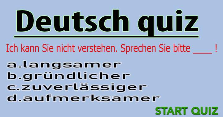 Ein tolles Deutsch Quiz!!