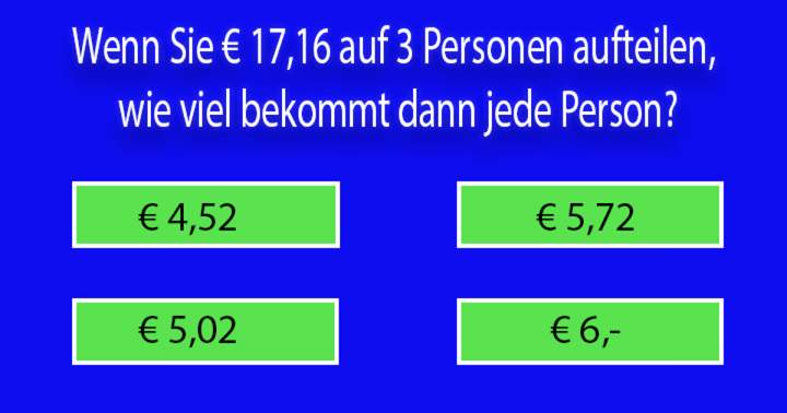 Niemand erzielt einen Punktwert von 7 oder höher!