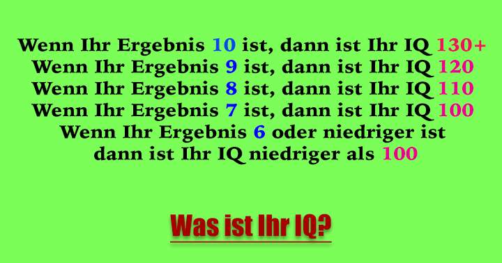 Was ist ihr IQ?