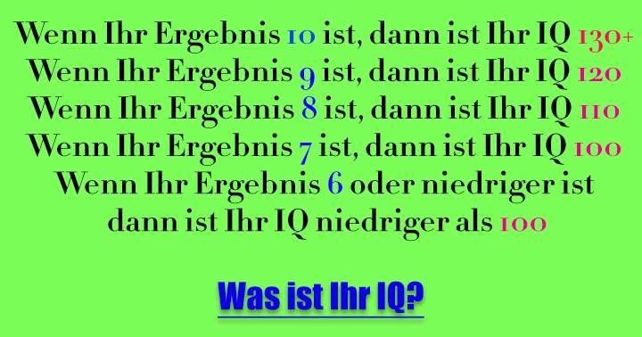 Was ist ihr IQ?